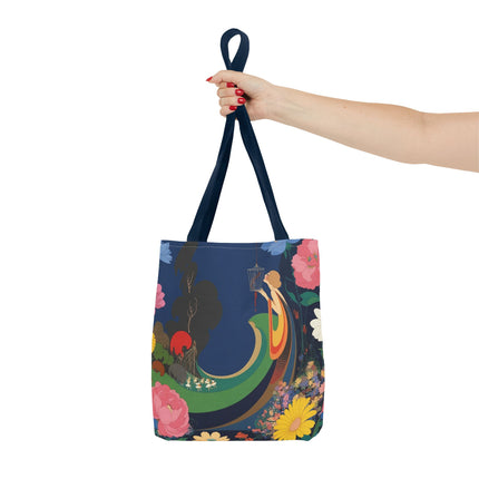 🌙🐦 The Lady Of The Moonlit Birdcage Tote Bag – Art Deco Floral Fantasy
