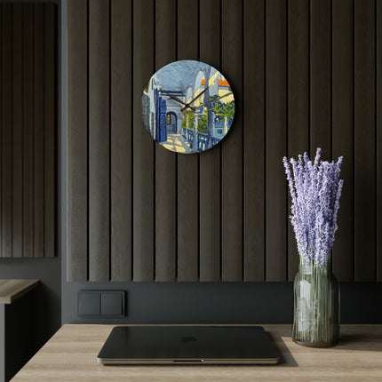 Gallery of a Moroccan Riad Acrylic Wall Clock, Round and Square