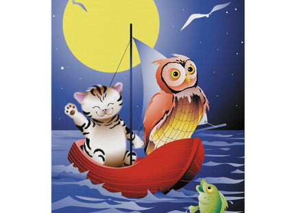 Embarking on a Moonlit Journey Matte Canvas, Stretched, 0.75"