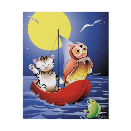 Embarking on a Moonlit Journey – Whimsical Owl and Pussy Cat Sailing Adventure