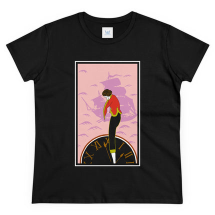 Woman Waiting for her Beloved at 1:59 by Kobayashi Kaichi Women's Midweight Cotton Tee