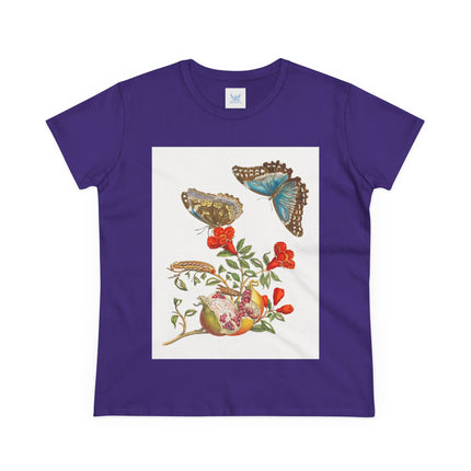 Blue Butterflies and Pomegranate Cotton Tee