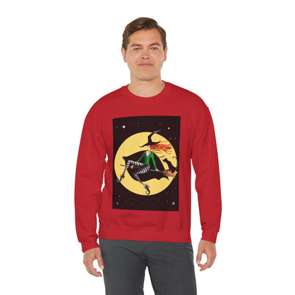 A Witch’s Moonlit Flight Unisex Heavy Blend™ Crewneck Sweatshirt
