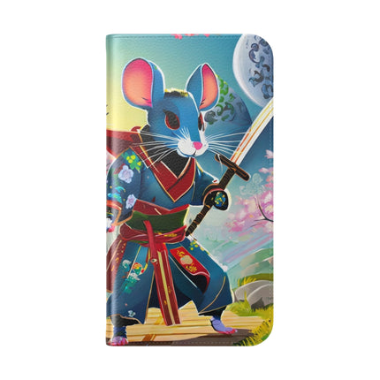 🐀⚔️ Cyber Samurai Rat Flip Case – Neon Discipline & Futuristic Skill