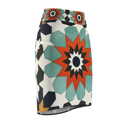 Ornamental Tiles (Pl. 4) from the Afghan Boundary Commission Women's Pencil Skirt (AOP)