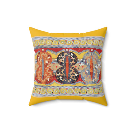 Reproduction of the Shield Frieze by Emile Gilliéron Spun Polyester Square Pillow