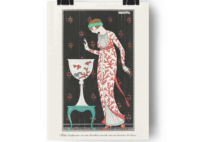 Robe d'Intérieur en Soie Brochée by George Barbier Giclée Art Print