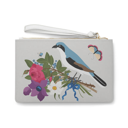 Bluebird & Butterfly Clutch Bag – Elegant Charm & Springtime Grace