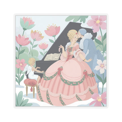 🎹💕 The Christmas Serenade Kiss-Cut Sticker – Art Deco Holiday Romance