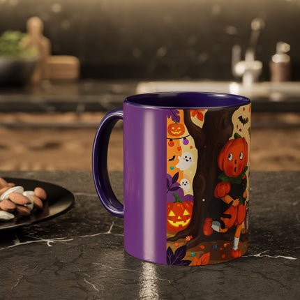 🎃🐈‍⬛ The Pumpkin Child’s Halloween Parade Colorful Mug – Whimsical Storybook Charm