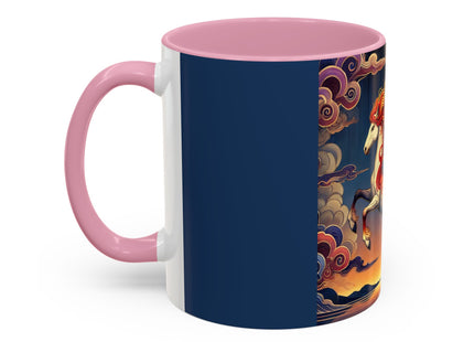 Flame-Winged Horse at Sunset Colorful Mugs (11oz, 15oz)