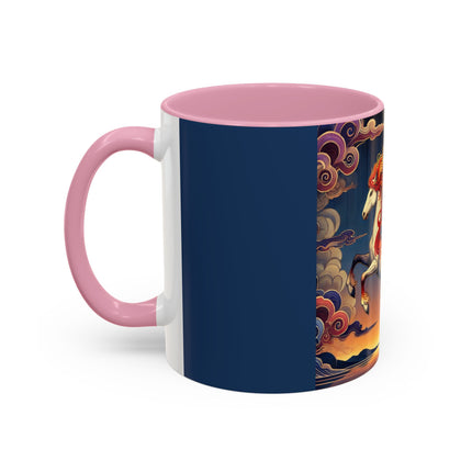 Flame-Winged Horse at Sunset Colorful Mugs (11oz, 15oz)
