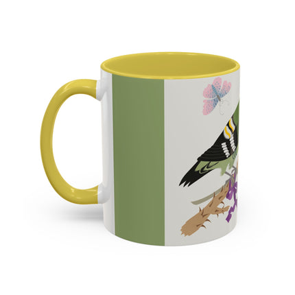Woodpecker & Rose Colorful Mugs – Vibrant Spring & Bold Beauty
