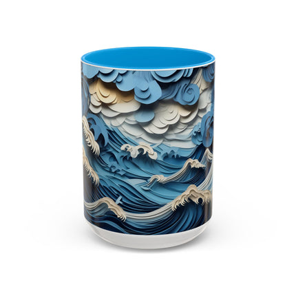 Dramatic Ocean with Crashing Waves Colorful Mugs (11oz, 15oz)