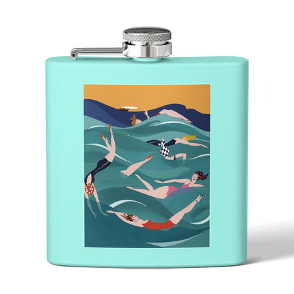 Summer Splash Stainless Steel Flask – Retro Beach Joy & Carefree Summer Vibes