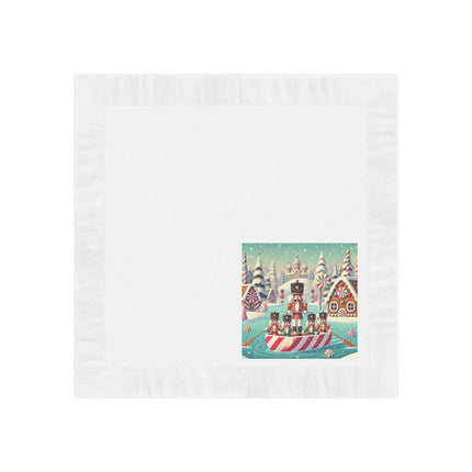 Nutcracker Candy-Striped Adventure White Coined Napkins