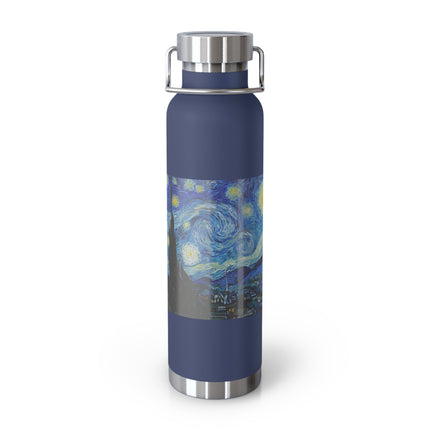 The Starry Night by Vincent Van Gogh Copper Vacuum Insulated Bottle, 22oz