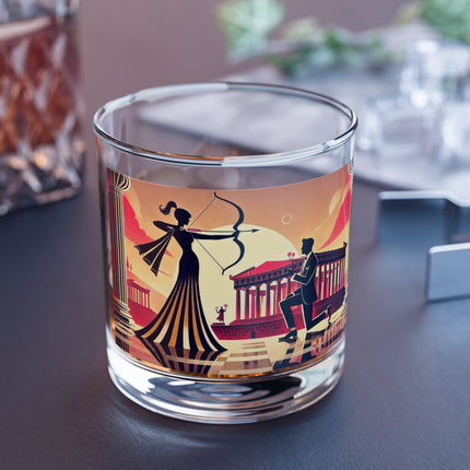 Art Deco Valentine's Romance Rocks Glass, 10oz