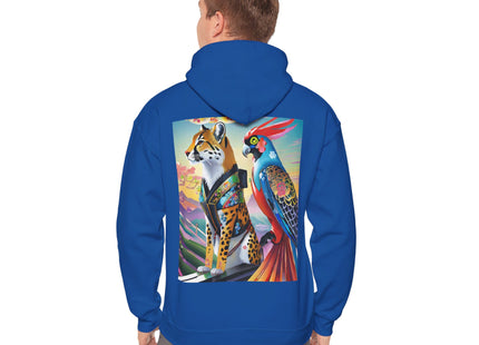 Cheetah and Parrot Cybernetic Duet – Heavy Blend™ Hooded Sweatshirt