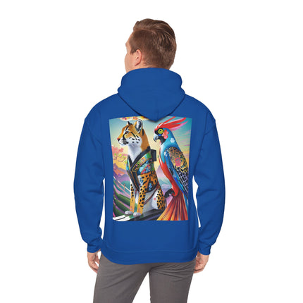 Cheetah and Parrot Cybernetic Duet – Heavy Blend™ Hooded Sweatshirt