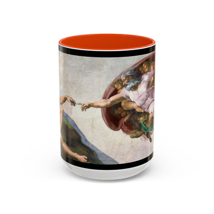 The Creation of Adam by Michelangelo Buonarroti Colorful Mugs (11oz, 15oz)