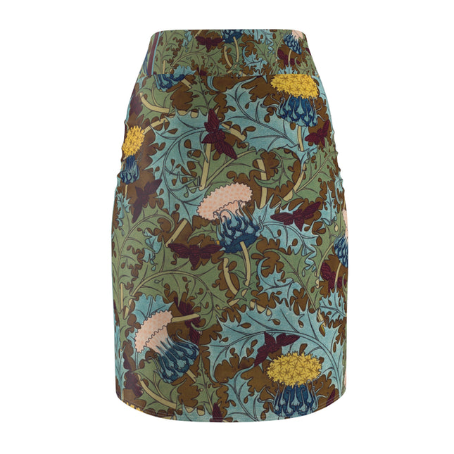 Crows, Cicadas and Thistles by Maurice Pillard Verneuil Women's Pencil Skirt (AOP)