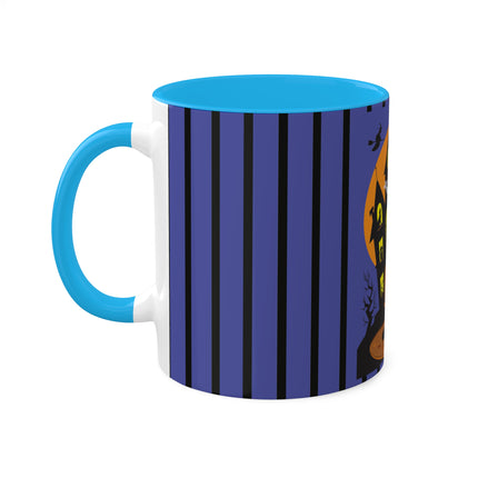 Halloween Night at the Haunted House Colorful Mugs, 11oz