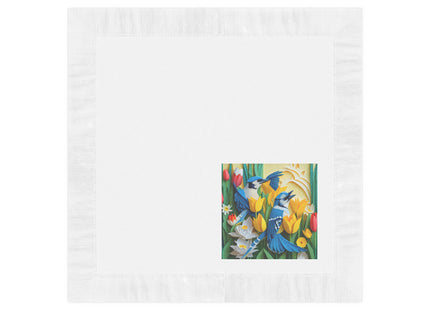 Blue Jays in a Spring Garden White Coined Napkins