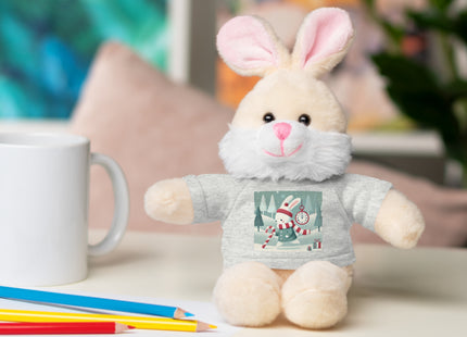 Candy Cane Timekeeper Bunny Stuffed Animals with Tee