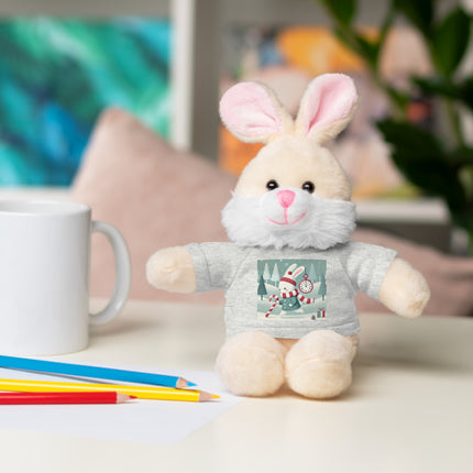 Candy Cane Timekeeper Bunny Stuffed Animals with Tee