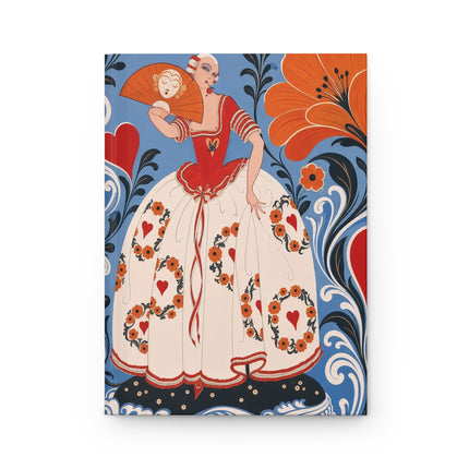 ❤️🌺 The Lady Of The Enchanted Heart Garden Hardcover Journal – Art Deco Floral Romance