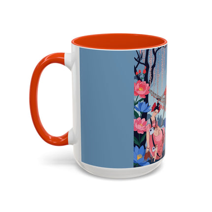 The Ladies Of The Enchanted Hammock Colorful Mugs – Art Deco Whimsical Garden Elegance