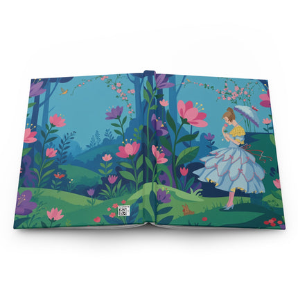 🌸☂️ The Lady Of The Secret Garden Hardcover Journal – Art Deco Fashion Illustration