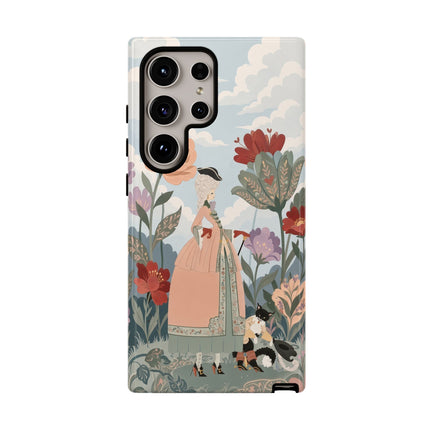 🌹🐈 The Lady And Puss In Boots Phone Case – Art Deco Floral Whimsy