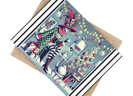 Whimsical Christmas Tea Party Ceramic Tile