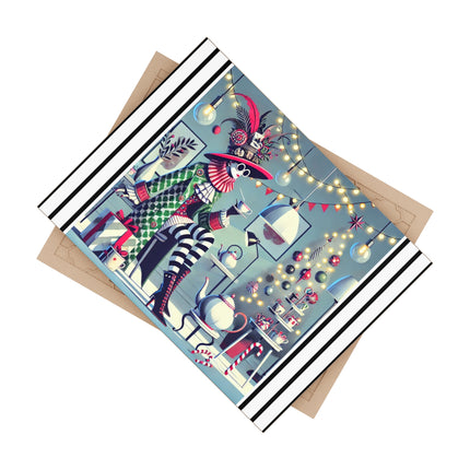 Whimsical Christmas Tea Party Ceramic Tile