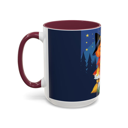 🎃🐈‍⬛ The Little Pumpkin Witch And Her Black Cat Colorful Mug – Whimsical Halloween Charm