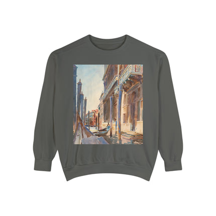 Gondola Moorings on the Grand Canal by John Singer Sargent Unisex Garment-Dyed Sweatshirt