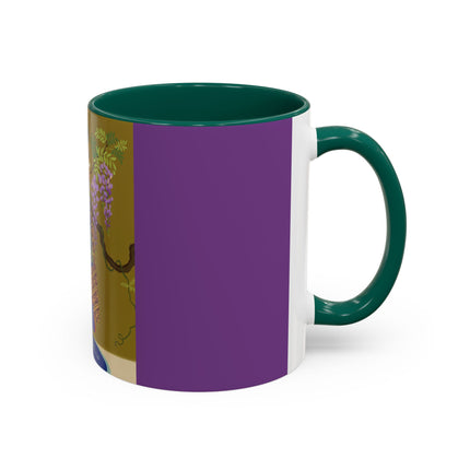 Wisteria Elegance Colorful Mug (11oz, 15oz) – Floral Beauty, Kimono Art & Timeless Grace