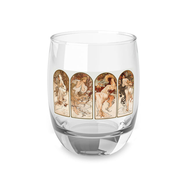 The Seasons by Alphonse Maria Mucha Whiskey Glass