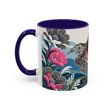🌸🎀 The Pink Lace Garden Promenade Colorful Mug – Art Deco Fashion Elegance