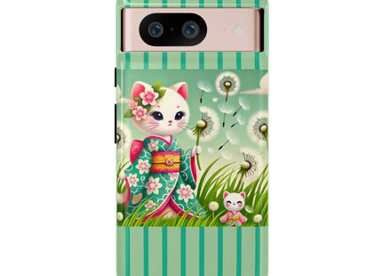 Geisha Kitten and the Dandelion Phone Cases