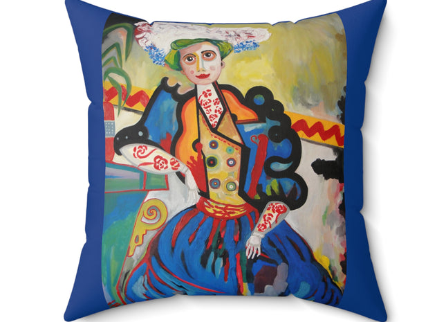 A Mulher by Amadeo de Souza-Carosa Spun Polyester Square Pillow