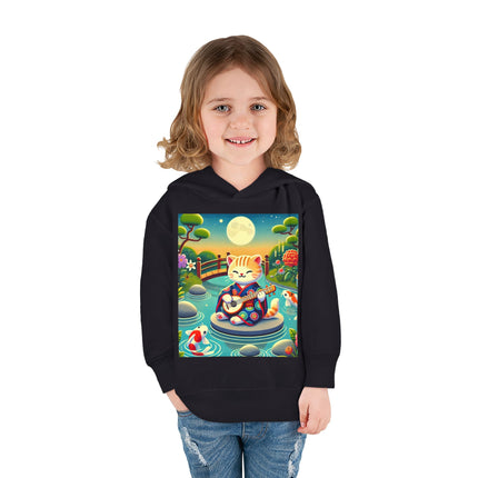 Melodic Kitten by the Koi Pond Toddler Pullover Fleece Hoodie