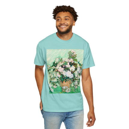 Roses by Vincent Van Gogh Unisex Garment-Dyed T-shirt