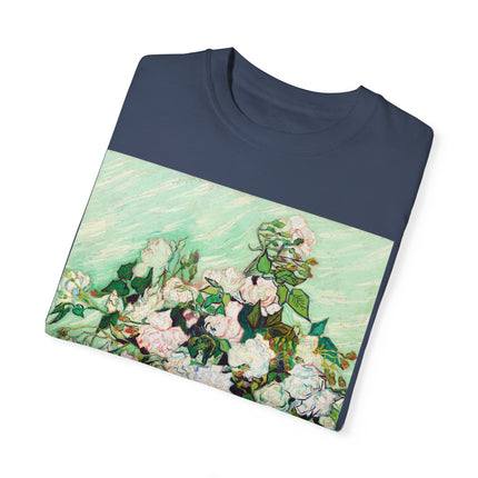 Roses by Vincent Van Gogh Unisex Garment-Dyed T-shirt