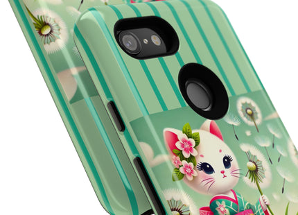 Geisha Kitten and the Dandelion Phone Cases