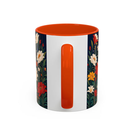 🌺🐦 The Enchanted Birdcage Garden Colorful Mug – Art Deco Floral Fantasy