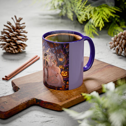 🎃🌙 The Midnight Court Of Pumpkin Grove Colorful Mug – Elegant Halloween Masquerade