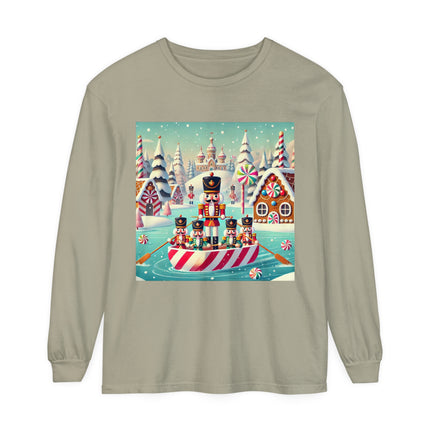 Nutcracker Candy-Striped Adventure Unisex Garment-dyed Long Sleeve T-Shirt